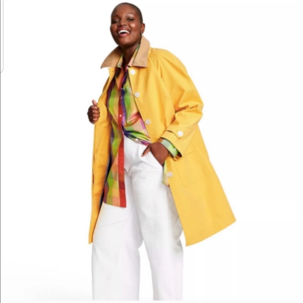 New Target Isaac Mizrahi Yellow Trench Coat Jacket